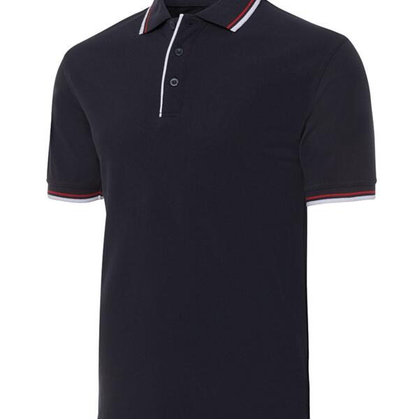 JB's  DOUBLE CONTRAST POLO   NAVY/RD/WHITE-S Thumbnail