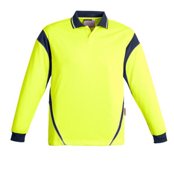 Mens Hi Vis Aztec Long Sleeve Polo Thumbnail